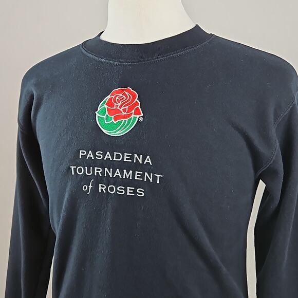 eXO Sports x Rose Bowl Vintage Embroidered Black Sweatshirt | Men's Small - Picture 15 of 16